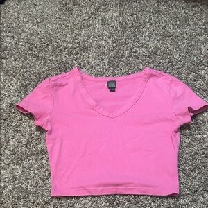 wild fable Pink V-Neck Crop Top